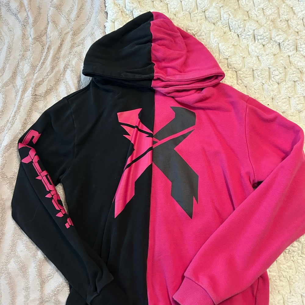 Excision Black and Pink Split Hoodie
